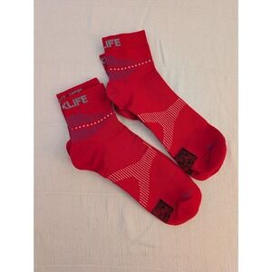 VoxLife Performance Socks‎ Ankle Athletic Running Red Cushioned L Set of 2 New